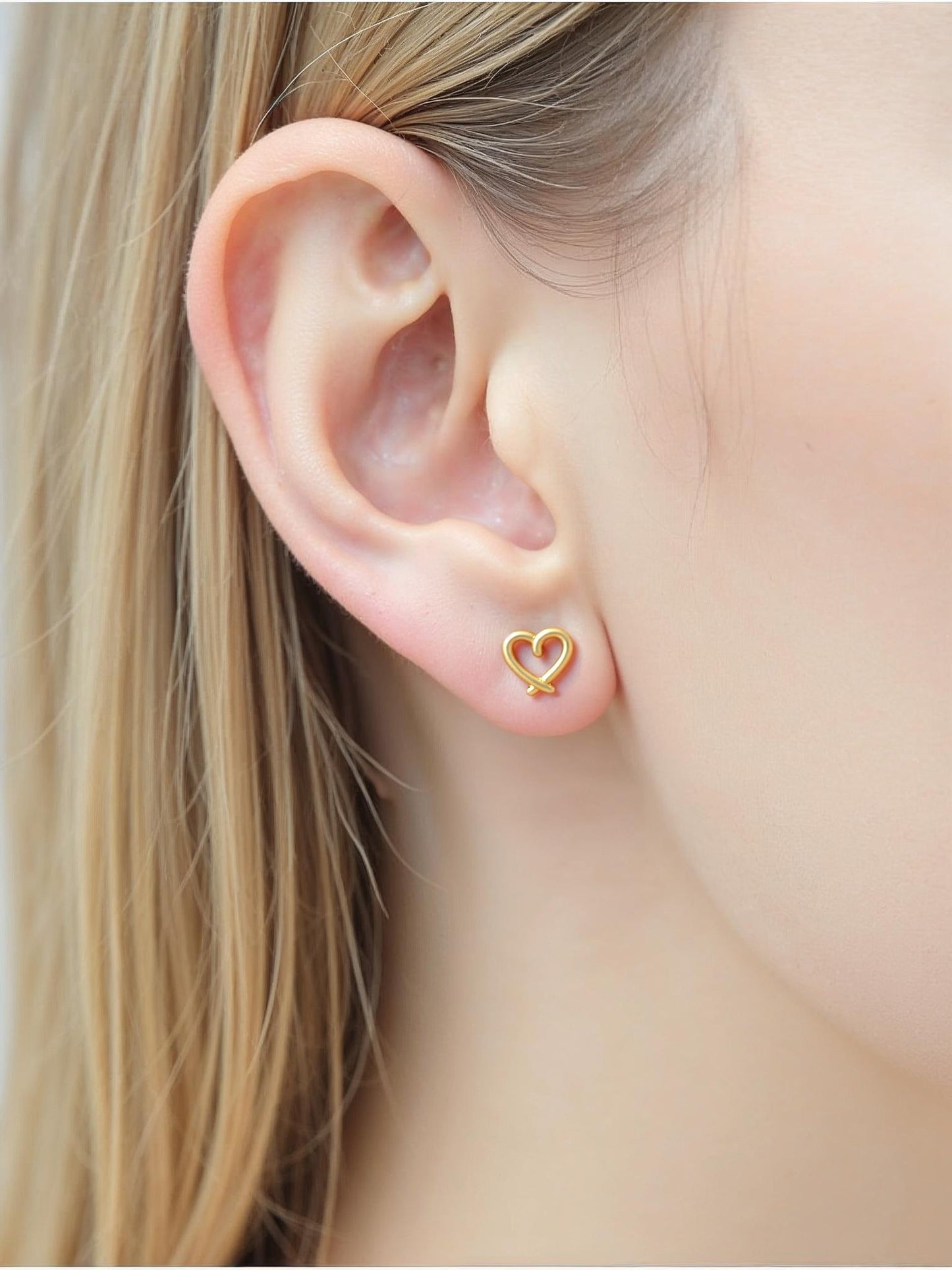 Heart Knot 18K Gold Plated Children's Earrings - Twisty Locks - Kids and Women Hair Accessories, Fashion Clothing and Jewellery India
