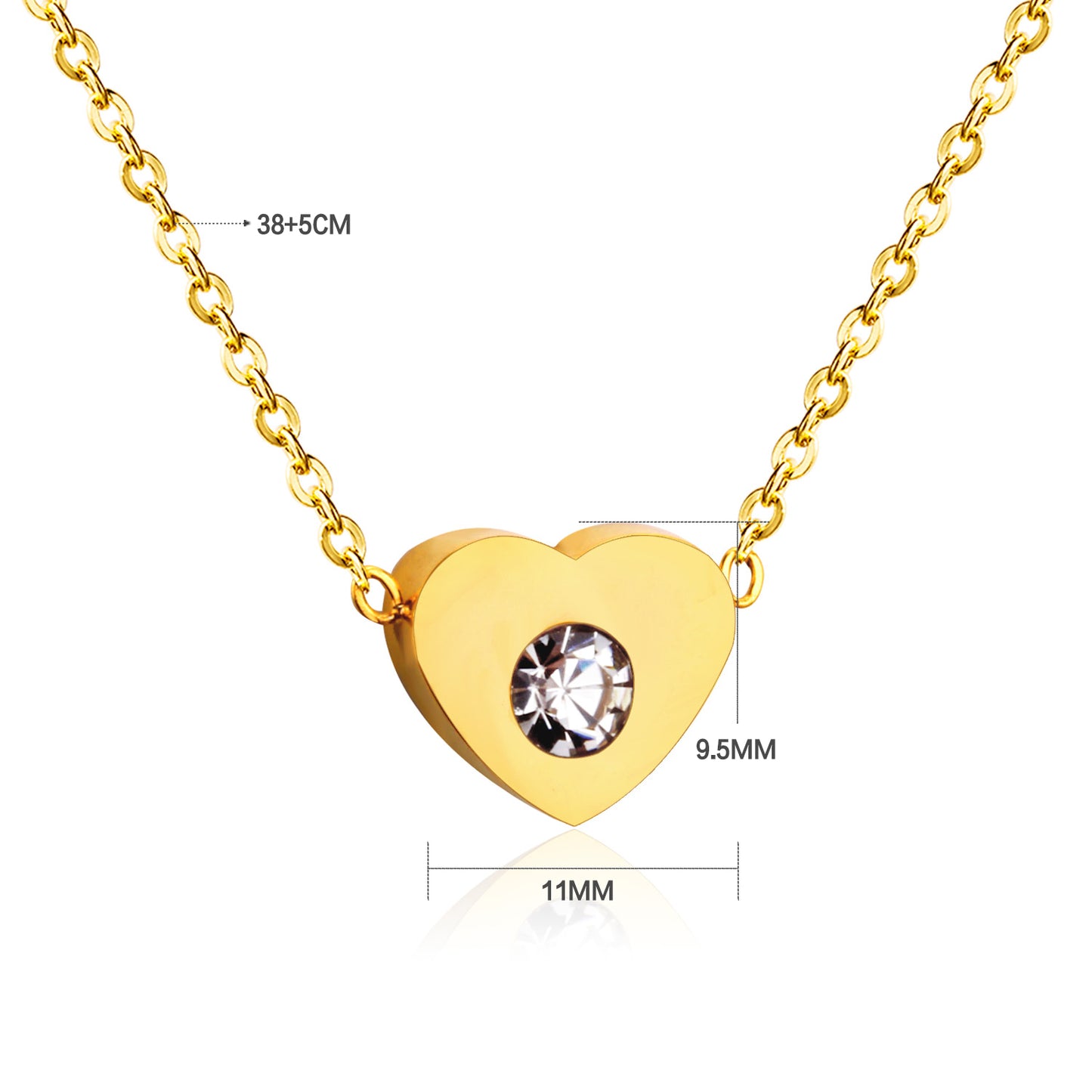 Sparkle Heart 18K Gold Plated Children's Necklace