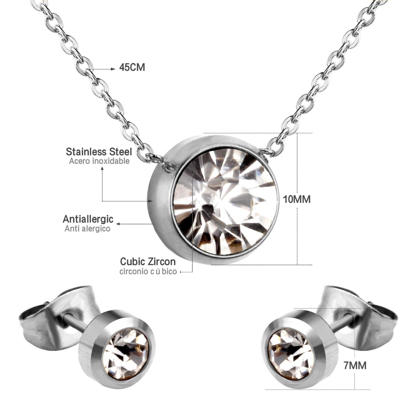 Floating Solitaire CZ jewellery set flat lay – gold jewellery India Twisty Locks