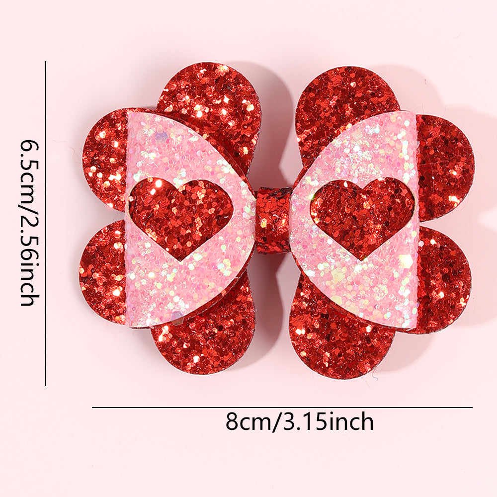 Glitter Heart Bows packaging – gift-ready kids hair accessories by Twisty Locks