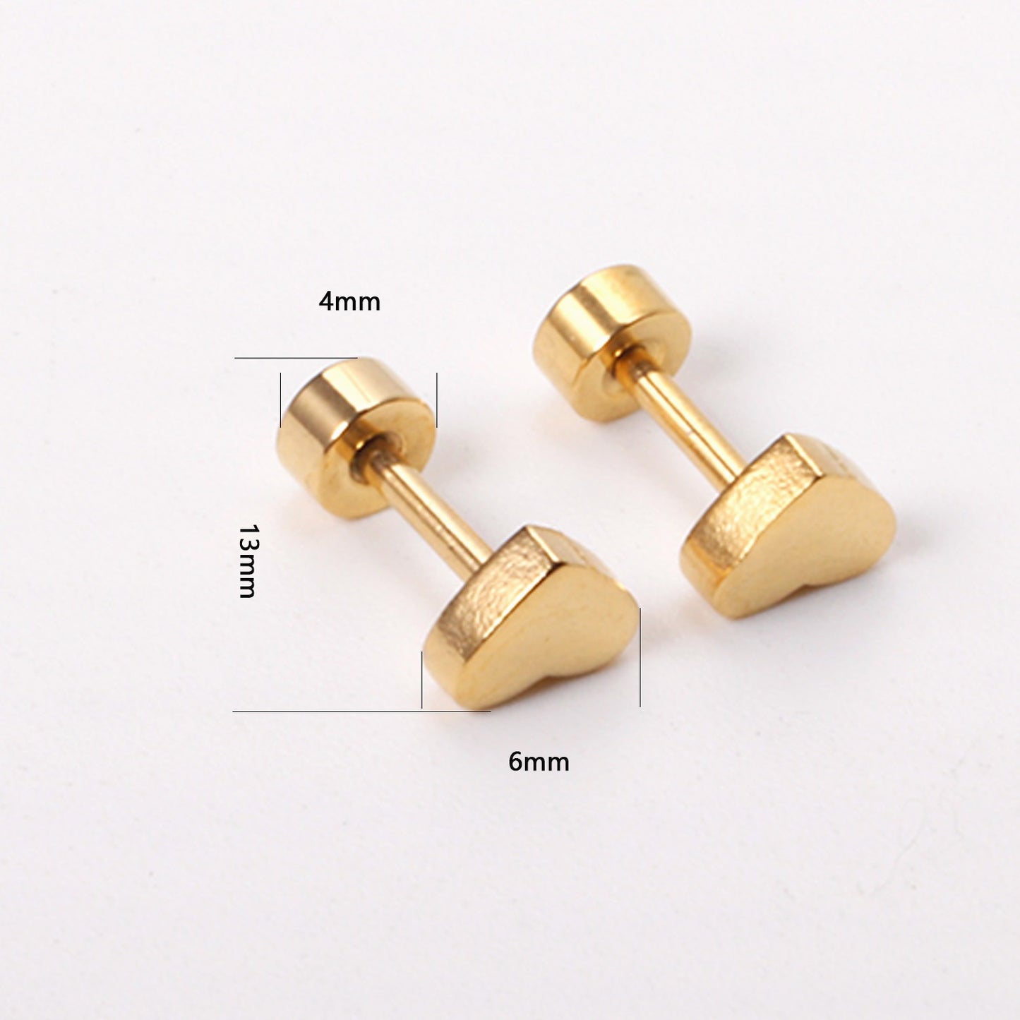Hearts 18K Gold Plated Children's Earrings - Twisty Locks - Kids and Women Hair Accessories, Fashion Clothing and Jewellery India