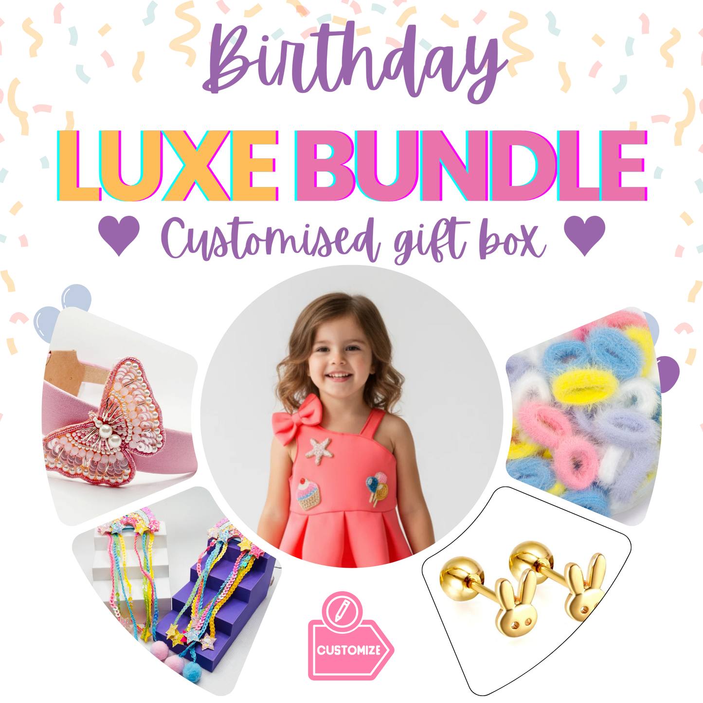 Birthday Luxe Bundle - Twisty Locks - Kids and Women Hair Accessories, Fashion Clothing and Jewellery India