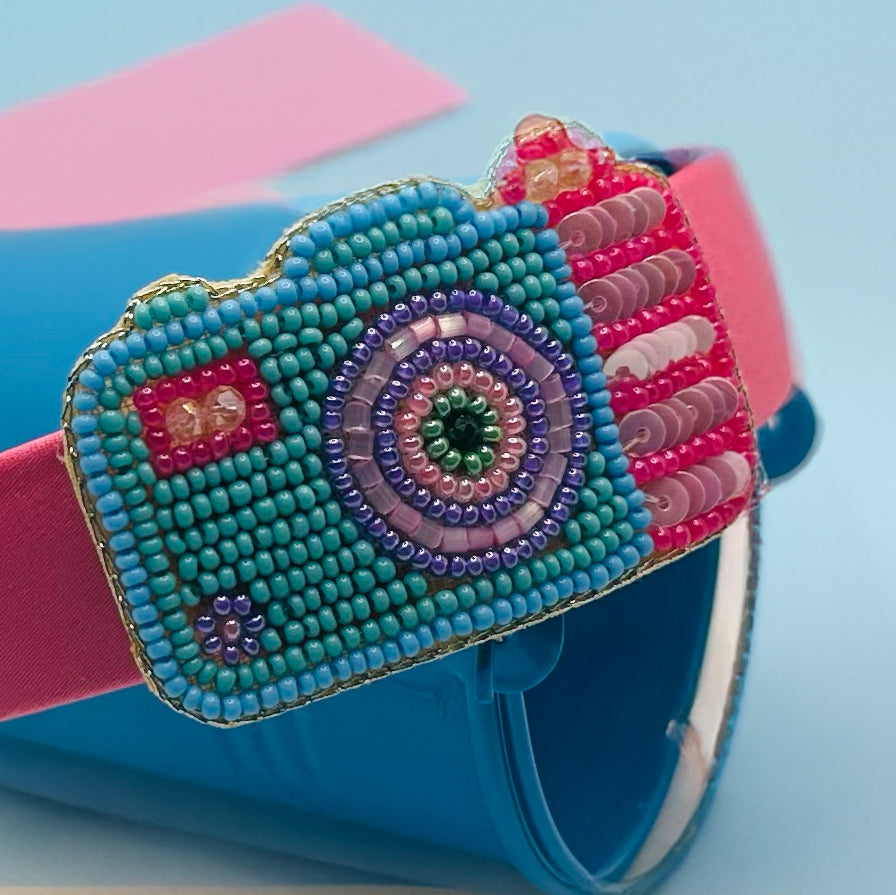 Camera Pink Hairband - Twisty Locks - Kids and Women Hair Accessories, Fashion Clothing and Jewellery India