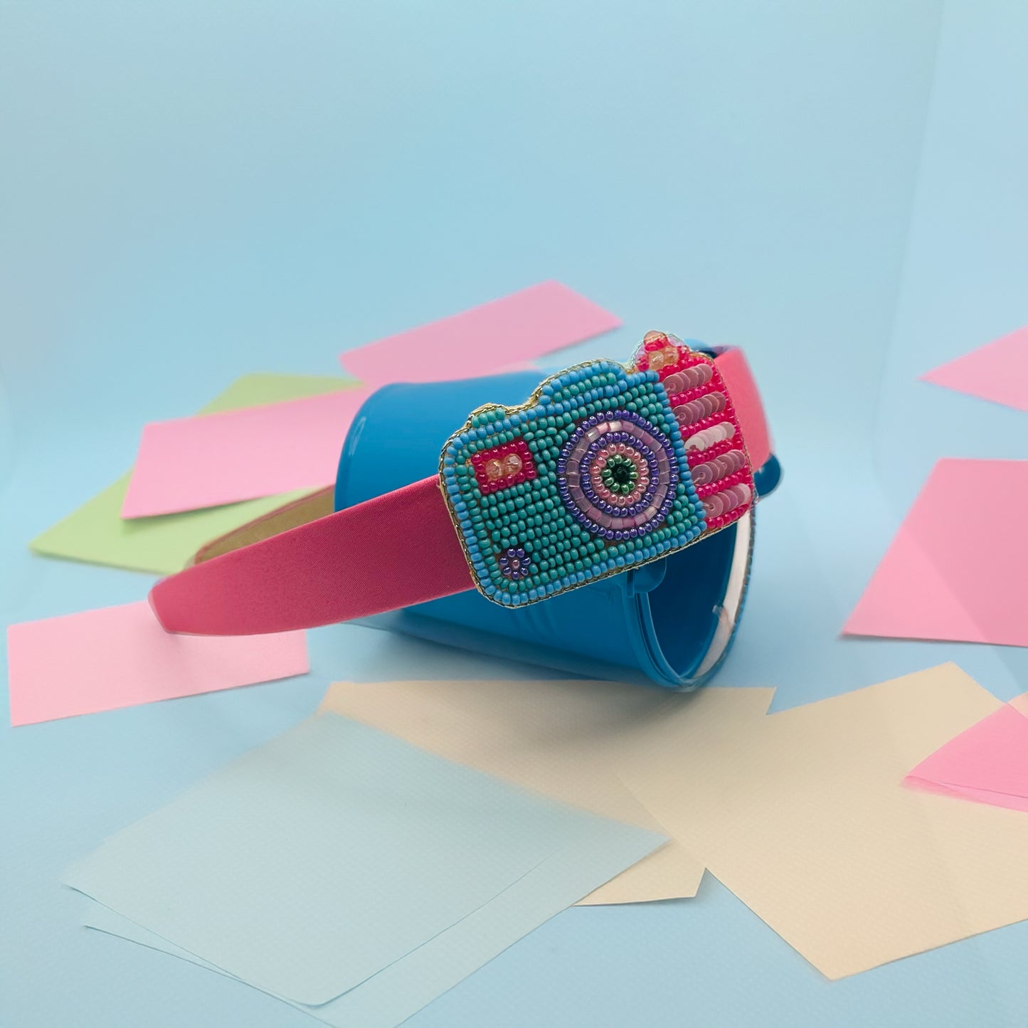 Camera Pink Hairband - Twisty Locks - Kids and Women Hair Accessories, Fashion Clothing and Jewellery India