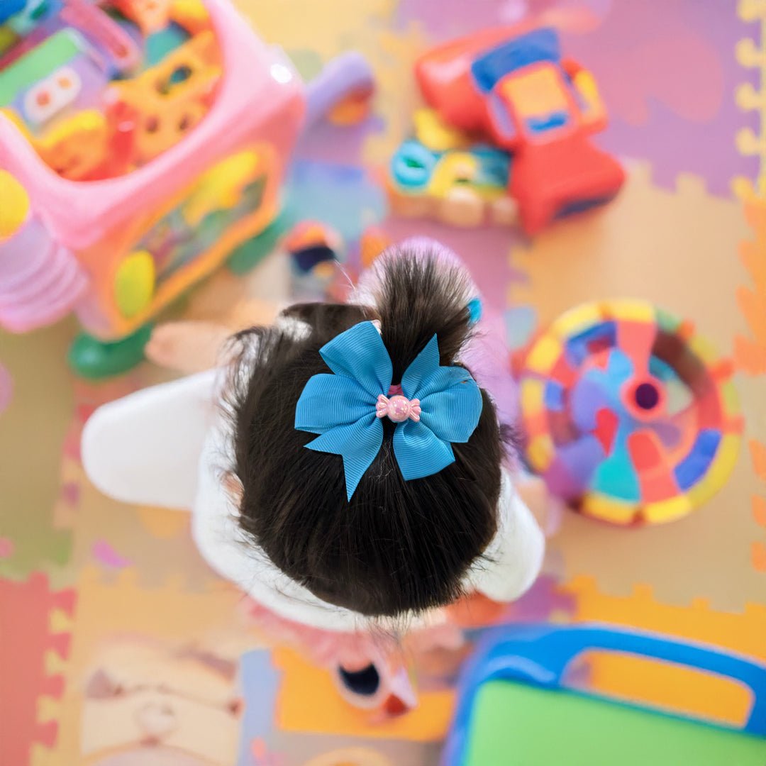 Candy Charms Bow Set – Blue, Green & Lavender Set of 3 - Twisty Locks - Kids and Women Hair Accessories, Fashion Clothing and Jewellery India