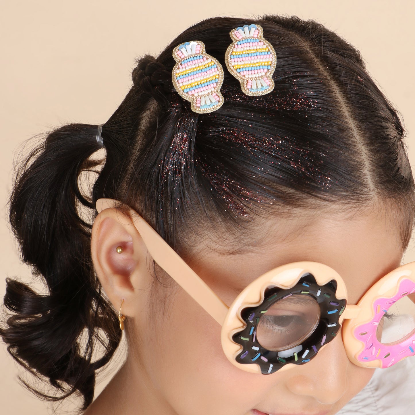 Candy Embroidered Hair Clips Set - Twisty Locks - Kids and Women Hair Accessories, Fashion Clothing and Jewellery India