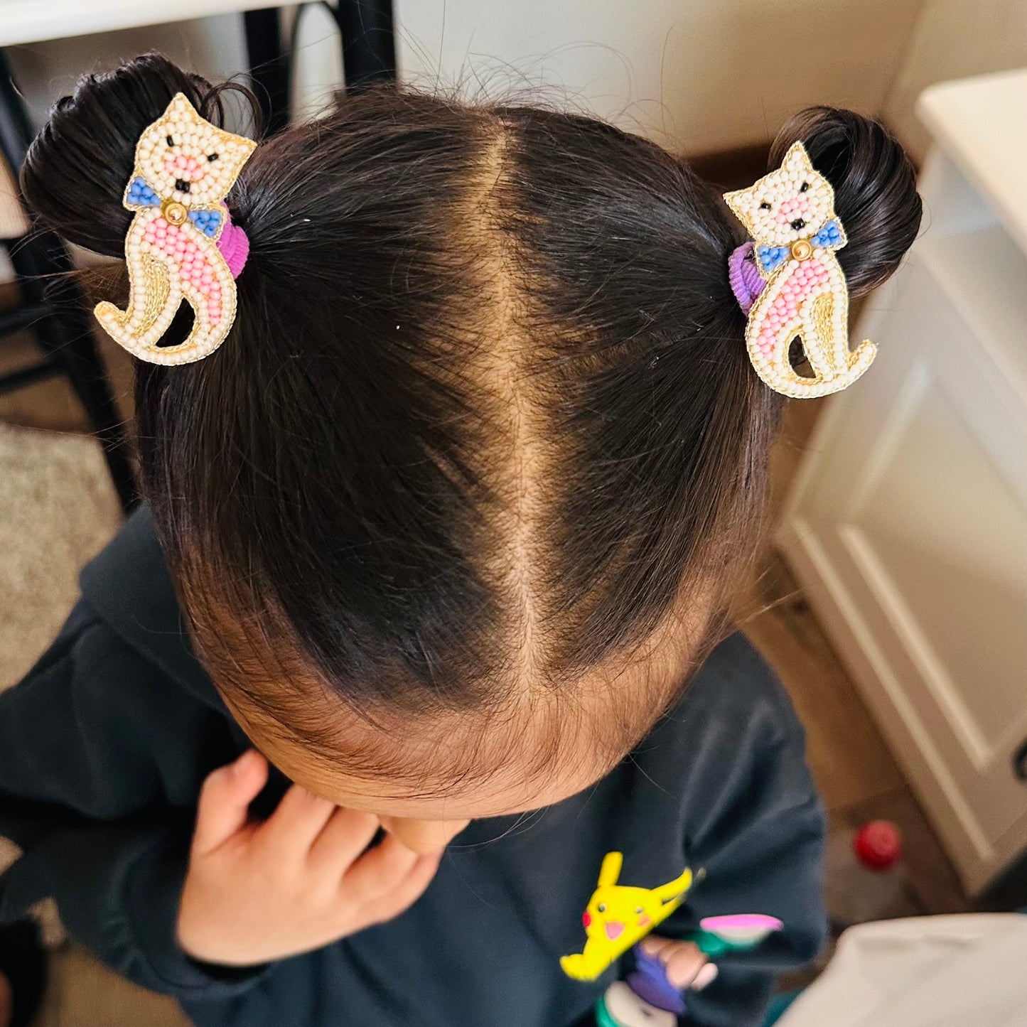Cat Embroidered Hair Clips Set - Twisty Locks - Kids and Women Hair Accessories, Fashion Clothing and Jewellery India