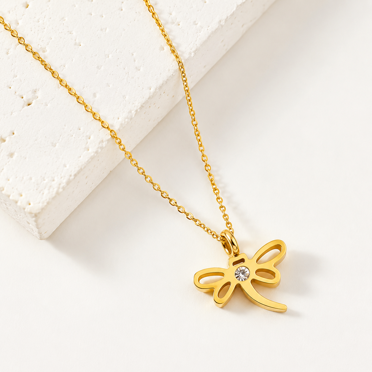 Sparkle Butterfly 18K Gold Plated Children's Necklace