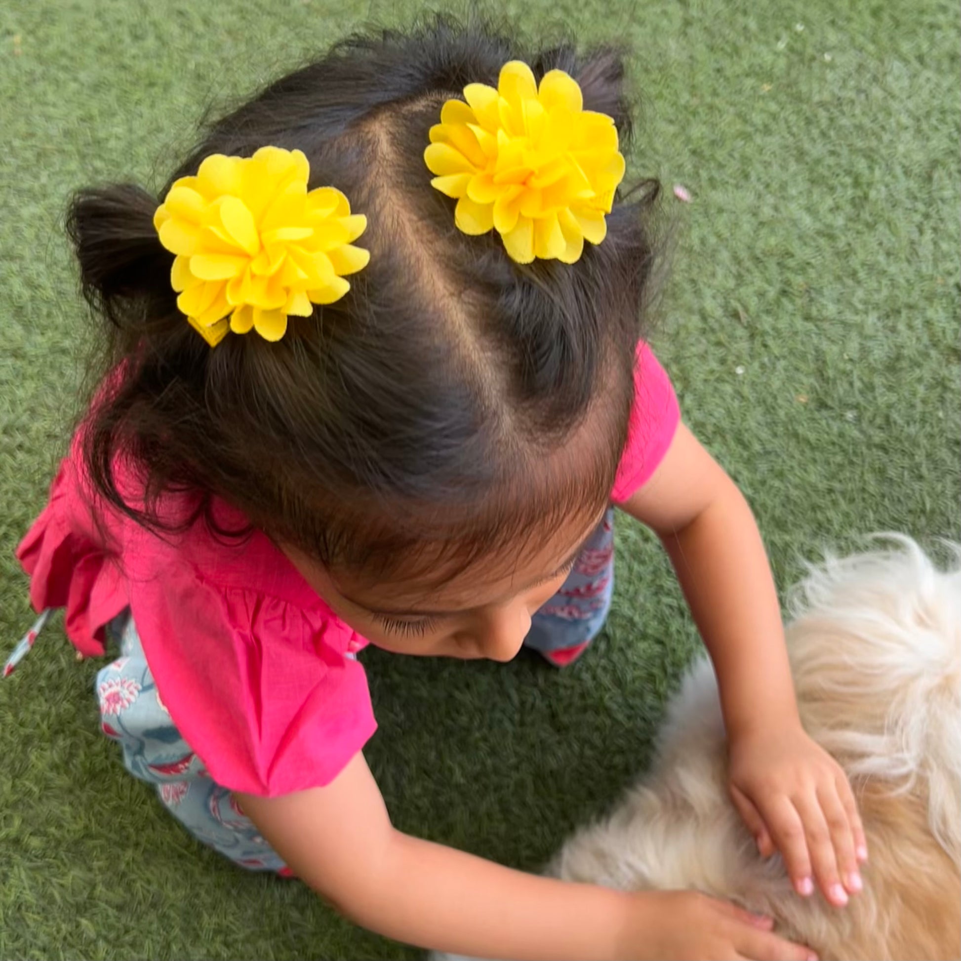 Chiffon Floral Hair Clips-Pack of 6 - Twisty Locks  - Kids and Women Hair Accessories, Fashion Clothing and Jewellery India