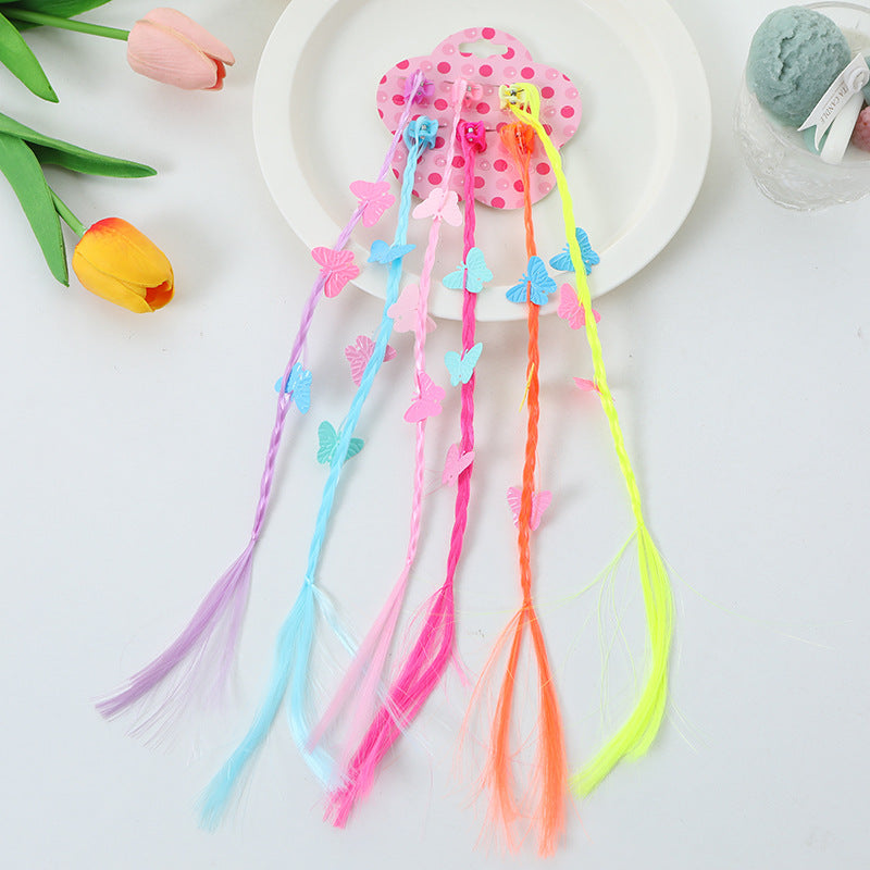 Colourful Butterfly Braid Hair Extensions- Set of 6 - Twisty Locks - Kids and Women Hair Accessories, Fashion Clothing and Jewellery India