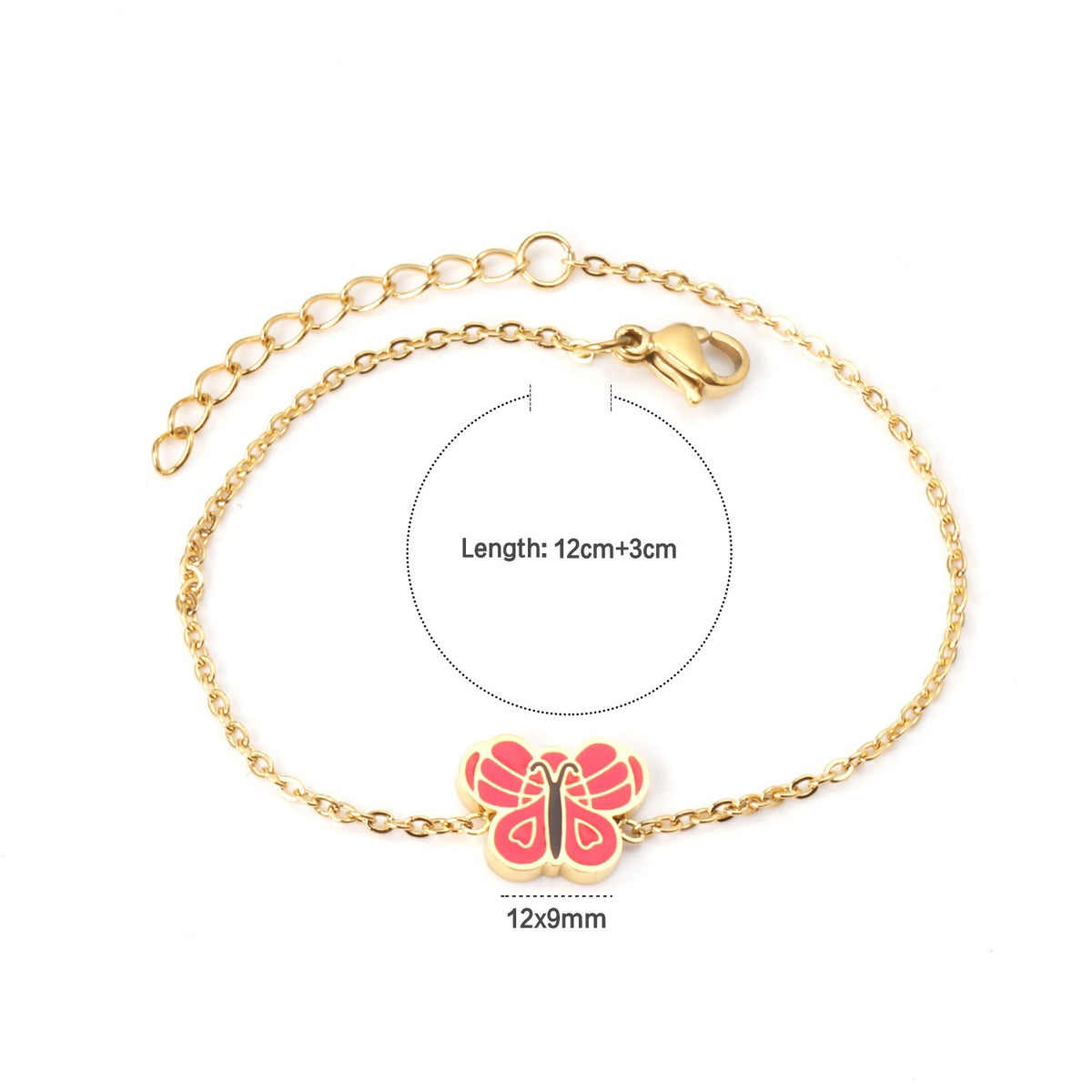 Coral Butterfly bracelet flat lay – 18K gold plated by Twisty Locks