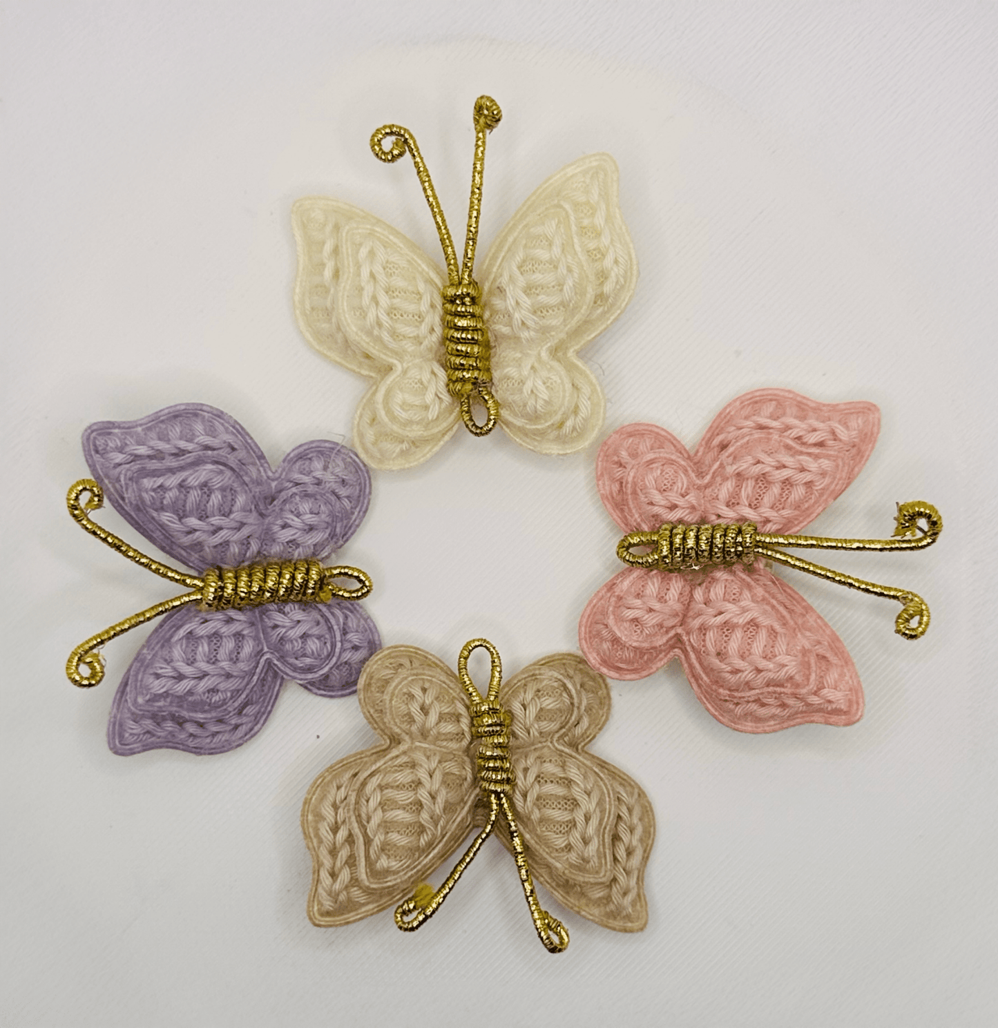 Crochet Butterfly Clips - Baby Pink Set of 2 - Twisty Locks - Kids and Women Hair Accessories, Fashion Clothing and Jewellery India