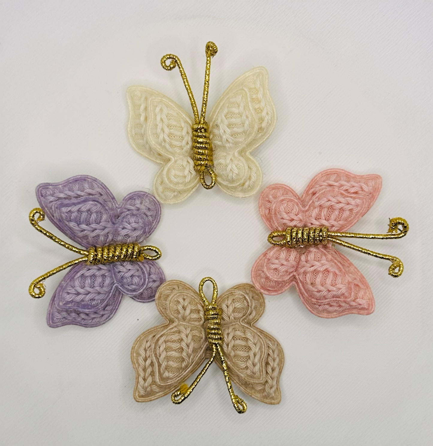 Crochet Butterfly Clips - Beige Set of 2 - Twisty Locks - Kids and Women Hair Accessories, Fashion Clothing and Jewellery India