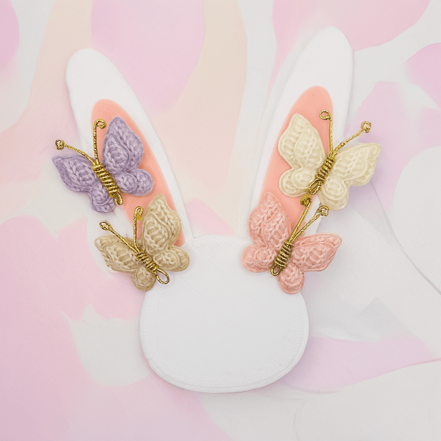 Crochet Butterfly Clips - Beige Set of 2 - Twisty Locks - Kids and Women Hair Accessories, Fashion Clothing and Jewellery India