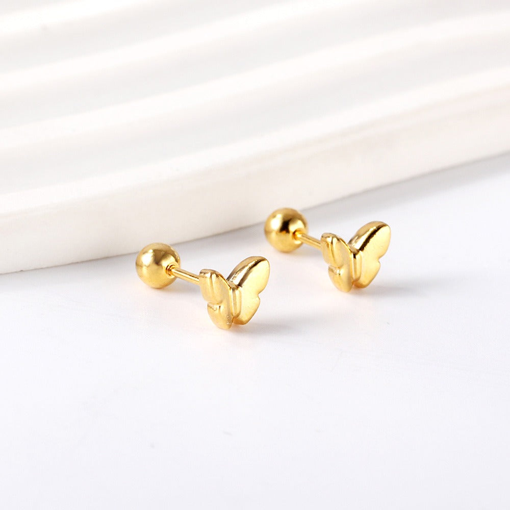 Cute Butterfly 18K Gold Plated Children's Earrings - Twisty Locks - Kids and Women Hair Accessories, Fashion Clothing and Jewellery India