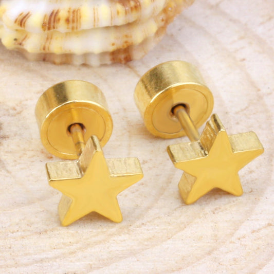 Cute Star 18K Gold Plated Children's Earrings - Twisty Locks - Kids and Women Hair Accessories, Fashion Clothing and Jewellery India