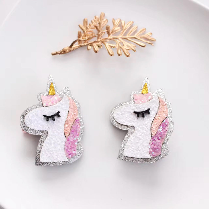 Cute Unicorns Clips - Set of 2 - Twisty Locks - Kids and Women Hair Accessories, Fashion Clothing and Jewellery India