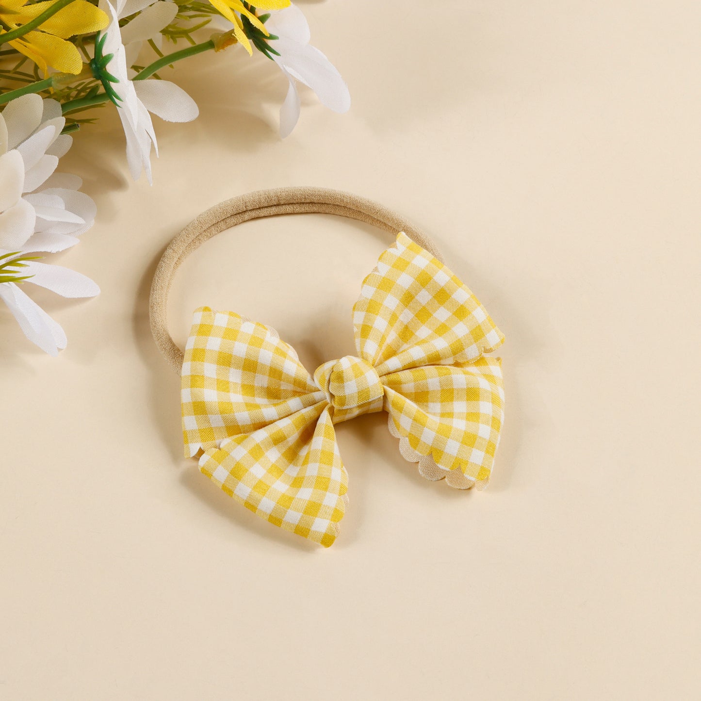Gingham Bow Baby Pink Headband – Soft & Sweet - Twisty Locks - Kids and Women Hair Accessories, Fashion Clothing and Jewellery India