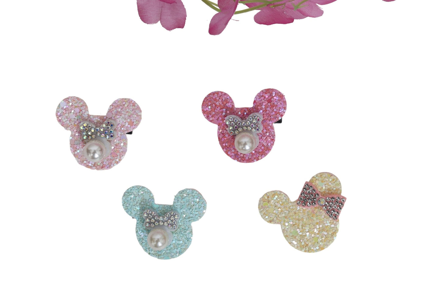 Glittery Mouse Pins - Set of 4 - Twisty Locks - Kids and Women Hair Accessories, Fashion Clothing and Jewellery India