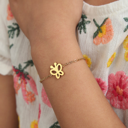 Gold Butterfly 18K gold bracelet – main product shot on white by Twisty Locks