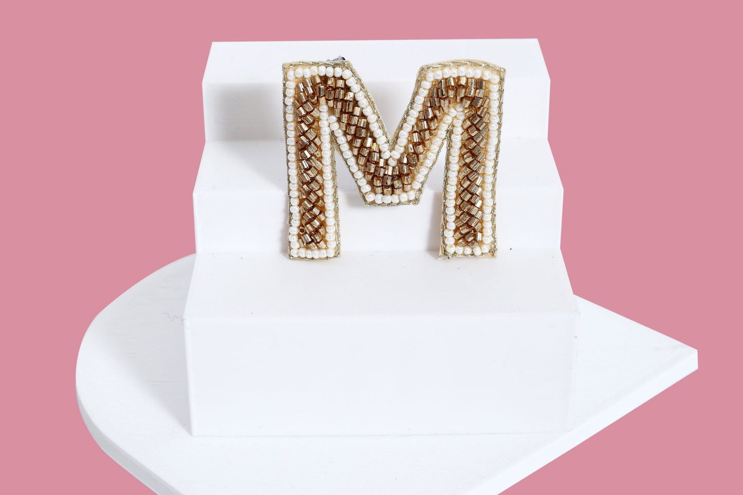 Gold Embroidered Alphabet Clip - Twisty Locks - Kids and Women Hair Accessories, Fashion Clothing and Jewellery India