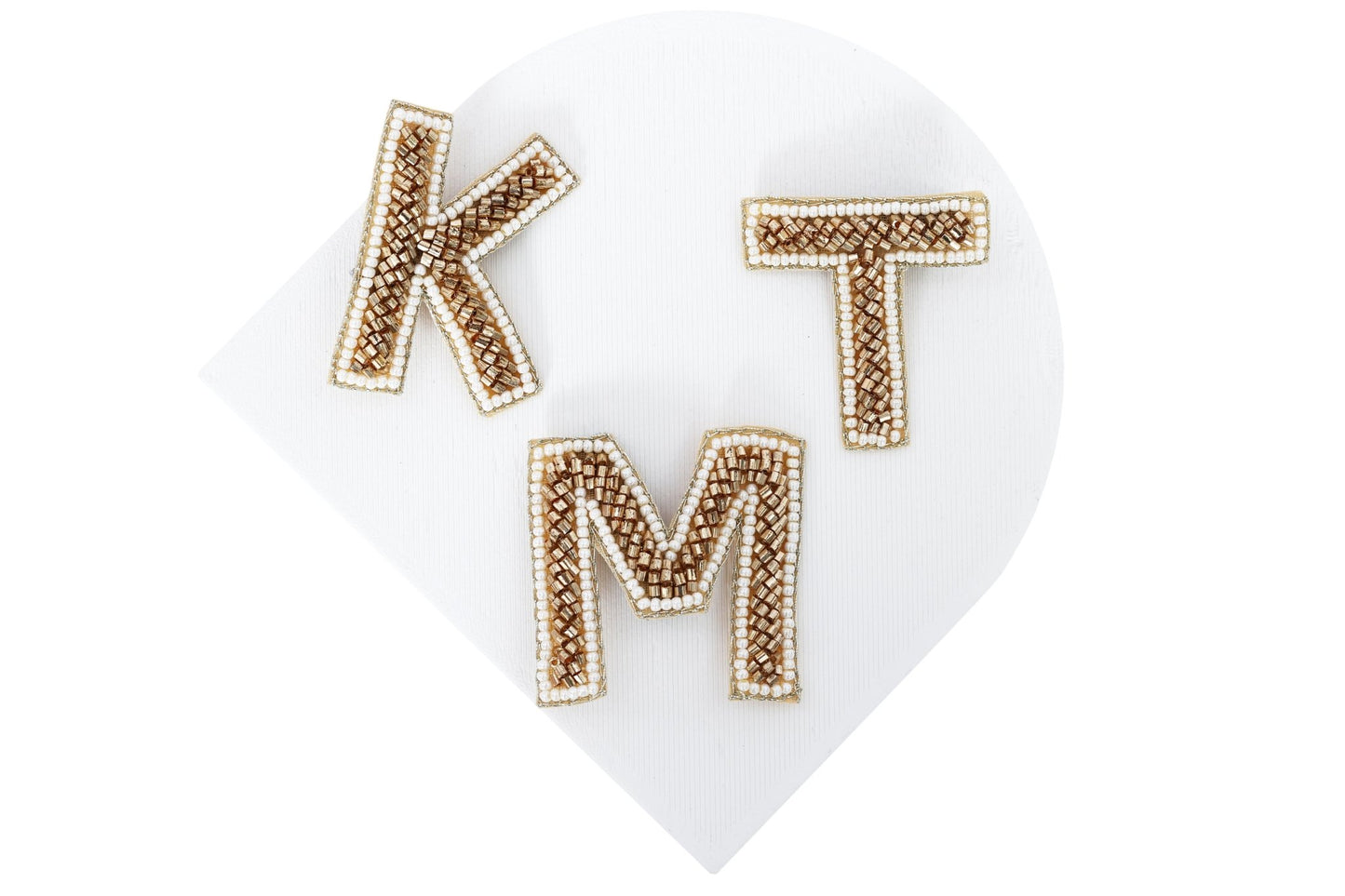 Gold Embroidered Alphabet Clip - Twisty Locks - Kids and Women Hair Accessories, Fashion Clothing and Jewellery India