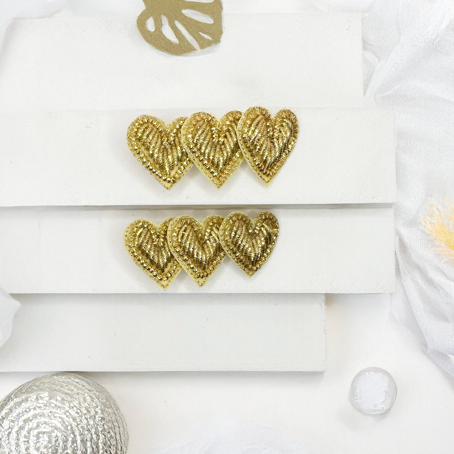 Golden Heart Clips - Set of 2 - Twisty Locks - Kids and Women Hair Accessories, Fashion Clothing and Jewellery India