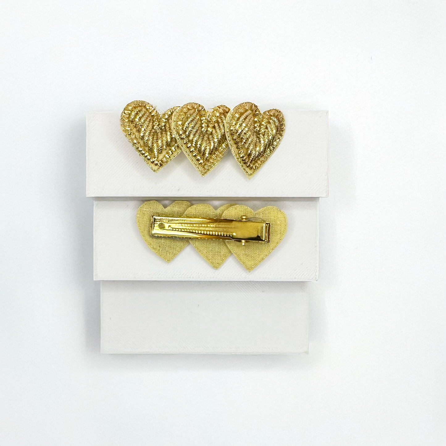 Golden Heart Clips - Set of 2 - Twisty Locks - Kids and Women Hair Accessories, Fashion Clothing and Jewellery India