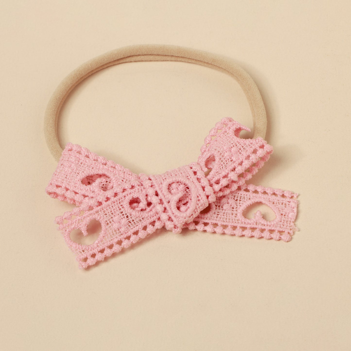 Heart Lace Baby Headband Beige - Twisty Locks - Kids and Women Hair Accessories, Fashion Clothing and Jewellery India