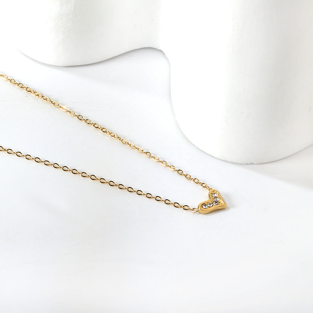 Sparkling Heart 18K Gold Plated Children's Necklace