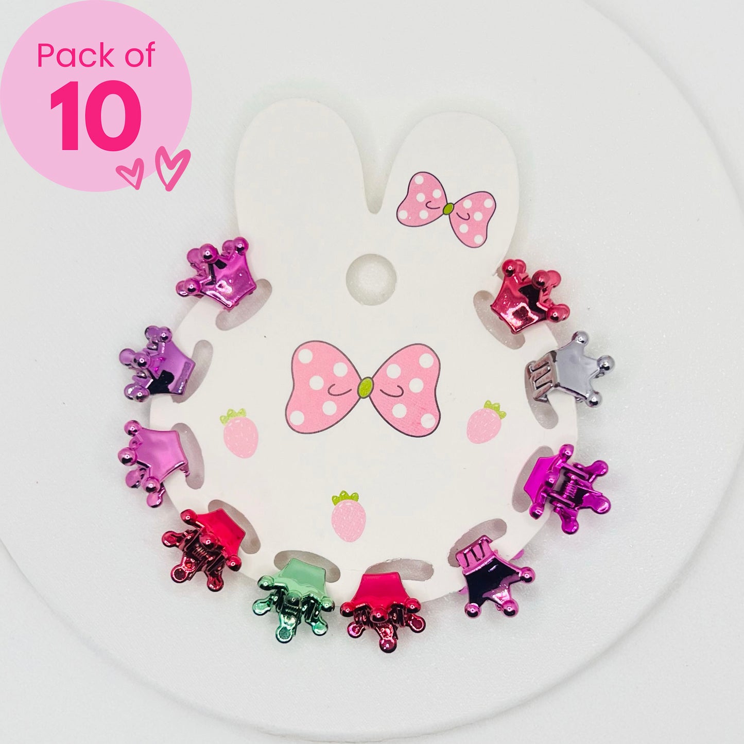 Crown Mini Claw Clips - Set of 10