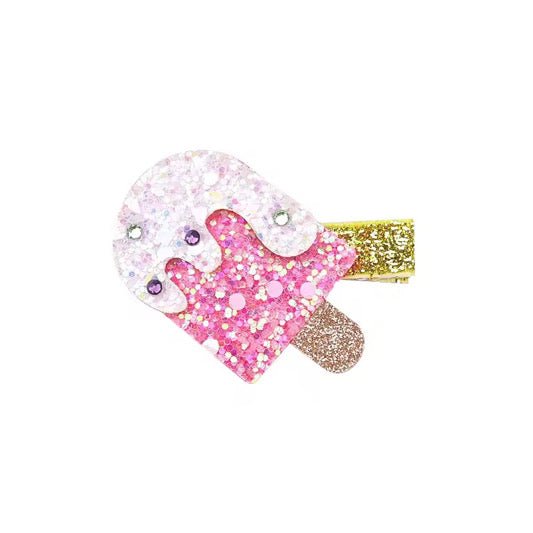 Ice Lolly & Donut Sparkle Clips - Set of 2 - Twisty Locks - Kids and Women Hair Accessories, Fashion Clothing and Jewellery India