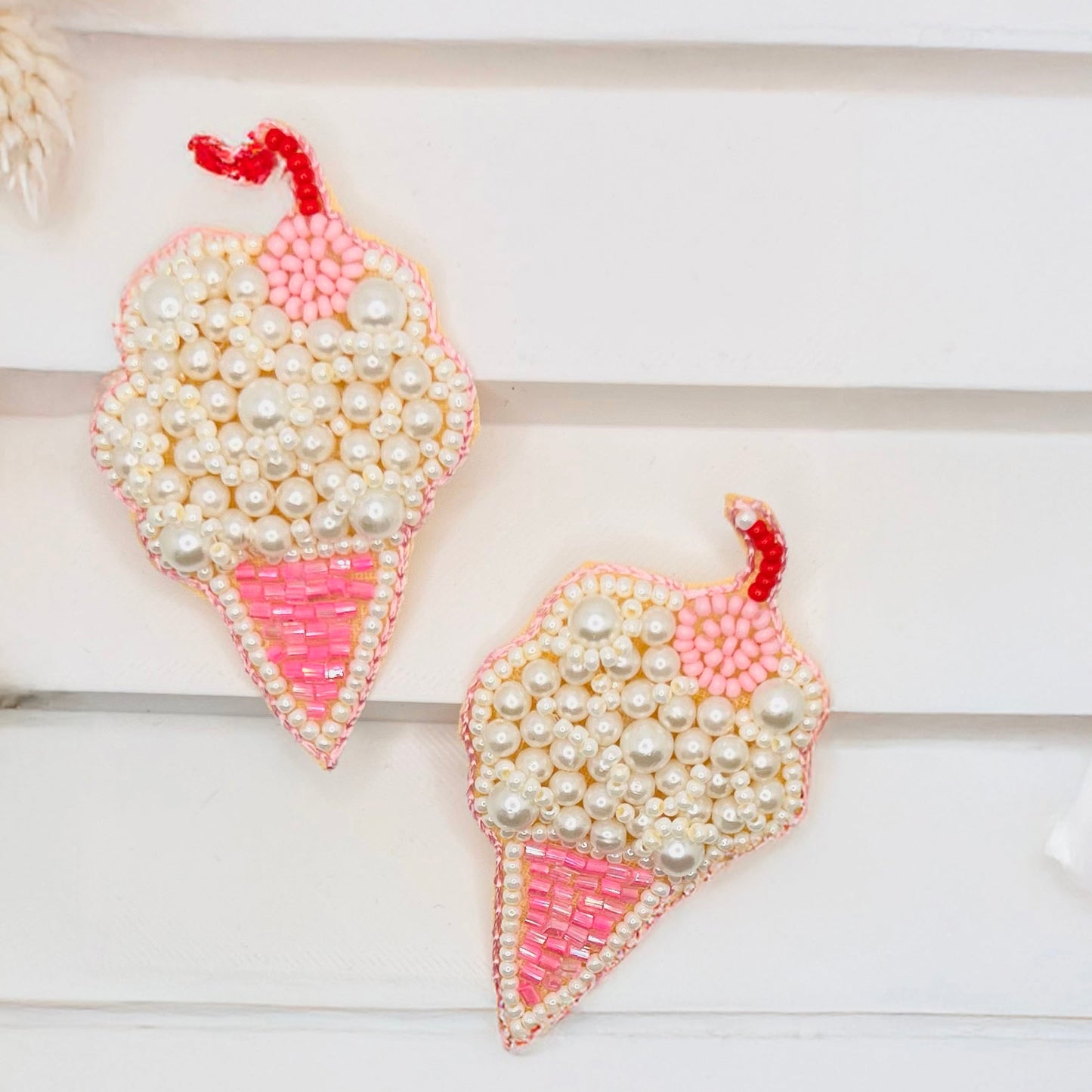Icecream Embroidered Hair Clips Set - Twisty Locks - Kids and Women Hair Accessories, Fashion Clothing and Jewellery India