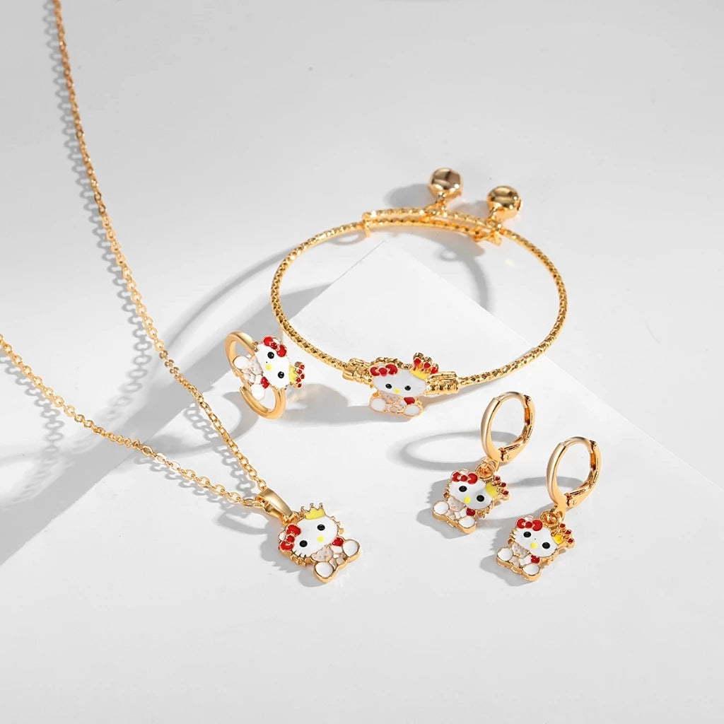 Kitty Jewellery Set- Crown - Twisty Locks - Kids and Women Hair Accessories, Fashion Clothing and Jewellery India