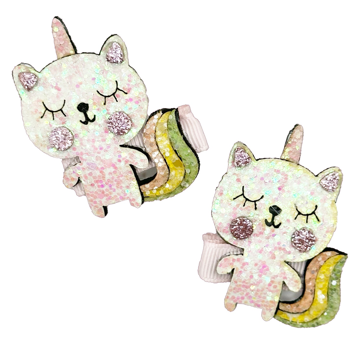 Kitty Unicorn Clips - Set of 2 - Twisty Locks - Kids and Women Hair Accessories, Fashion Clothing and Jewellery India