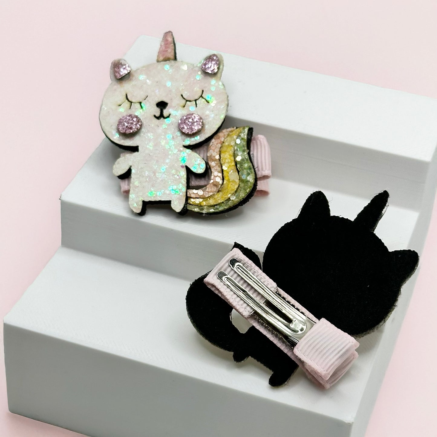 Kitty Unicorn Clips - Set of 2 - Twisty Locks - Kids and Women Hair Accessories, Fashion Clothing and Jewellery India