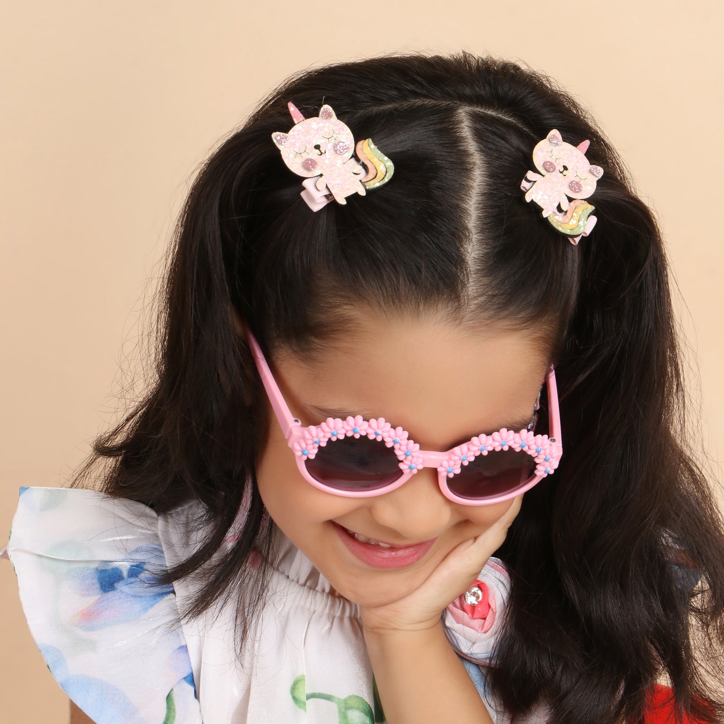 Kitty Unicorn Clips - Set of 2 - Twisty Locks - Kids and Women Hair Accessories, Fashion Clothing and Jewellery India