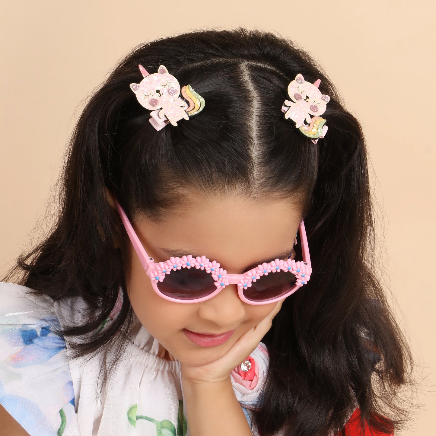 Kitty Unicorn Clips - Set of 2 - Twisty Locks - Kids and Women Hair Accessories, Fashion Clothing and Jewellery India