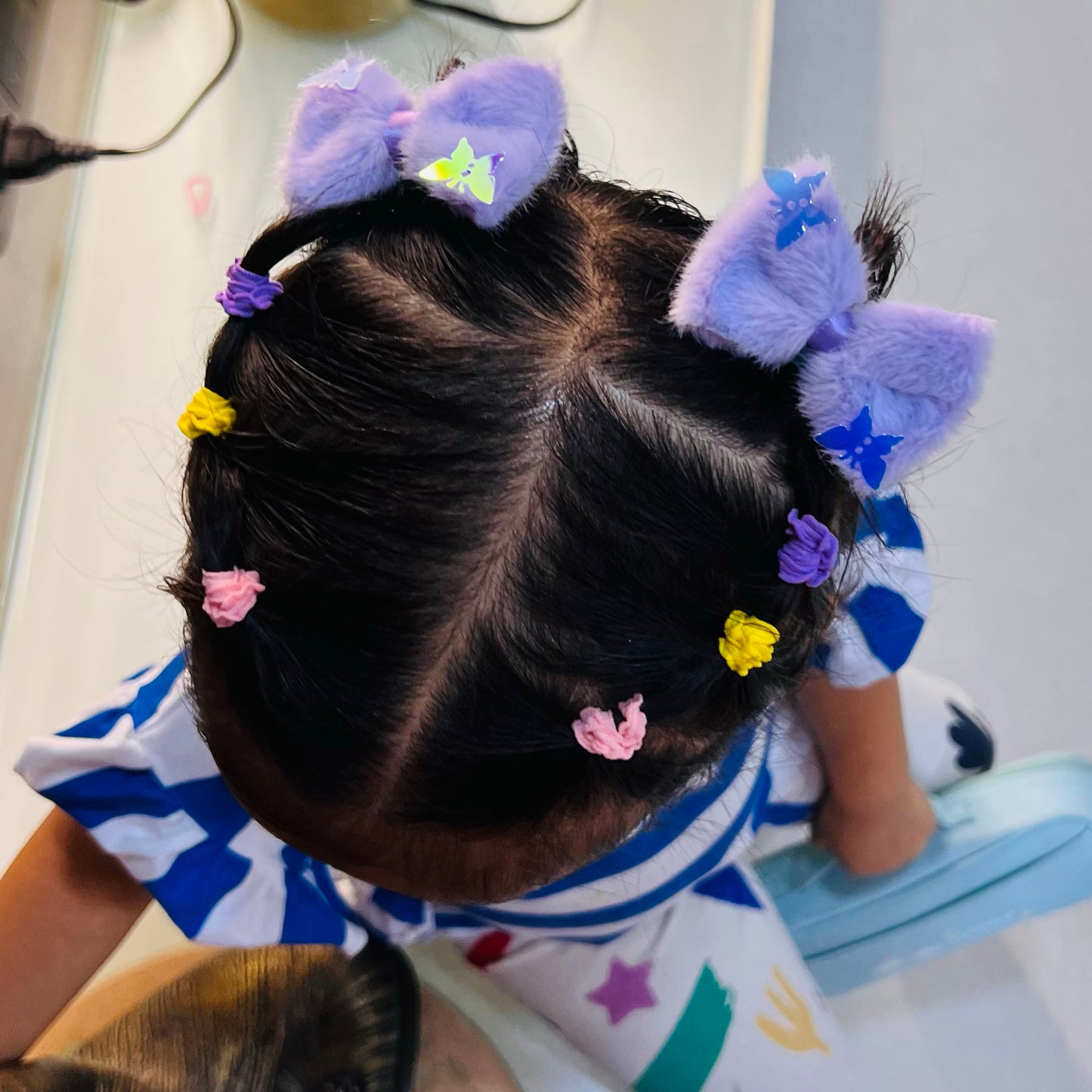 Lavender Furry Bow Clips - Set of 2 - Twisty Locks - Kids and Women Hair Accessories, Fashion Clothing and Jewellery India