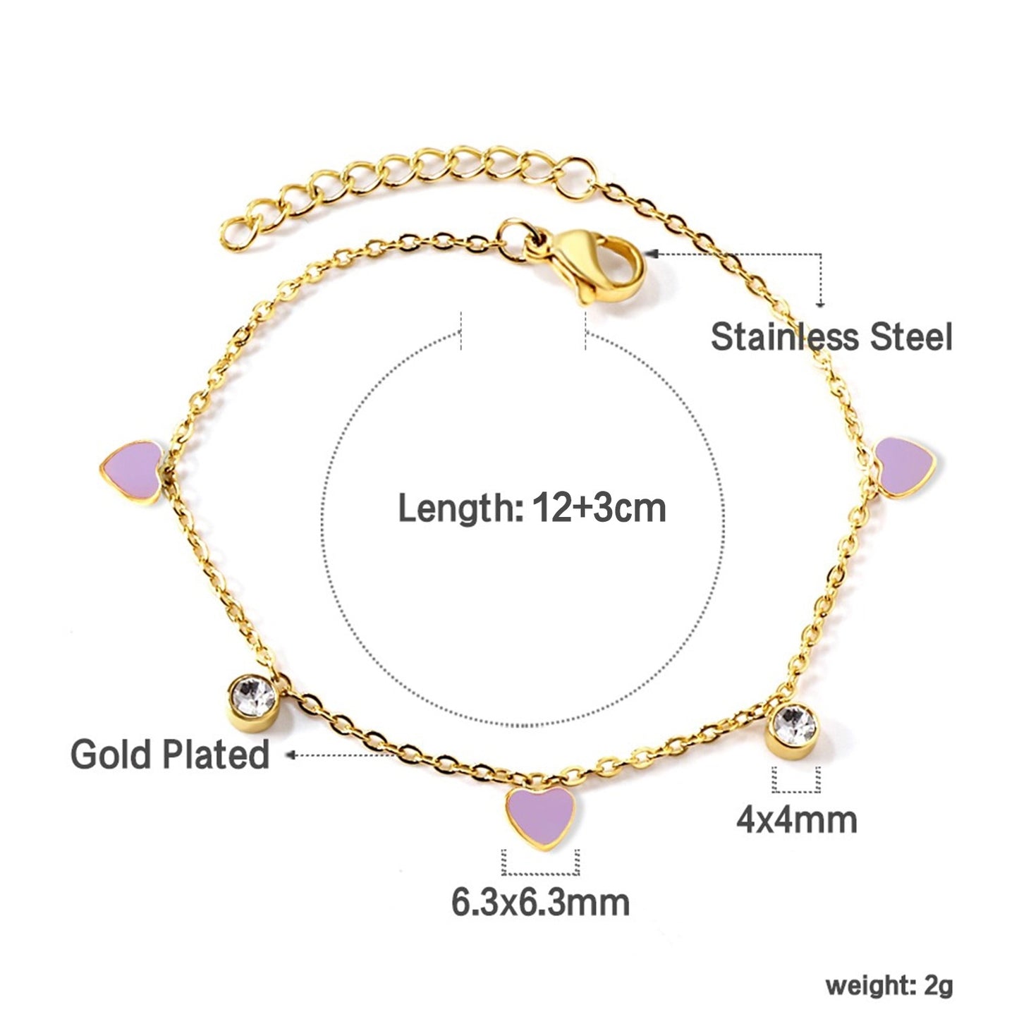 Lavender Heart bracelet packaging – gift-ready kids jewellery by Twisty Locks