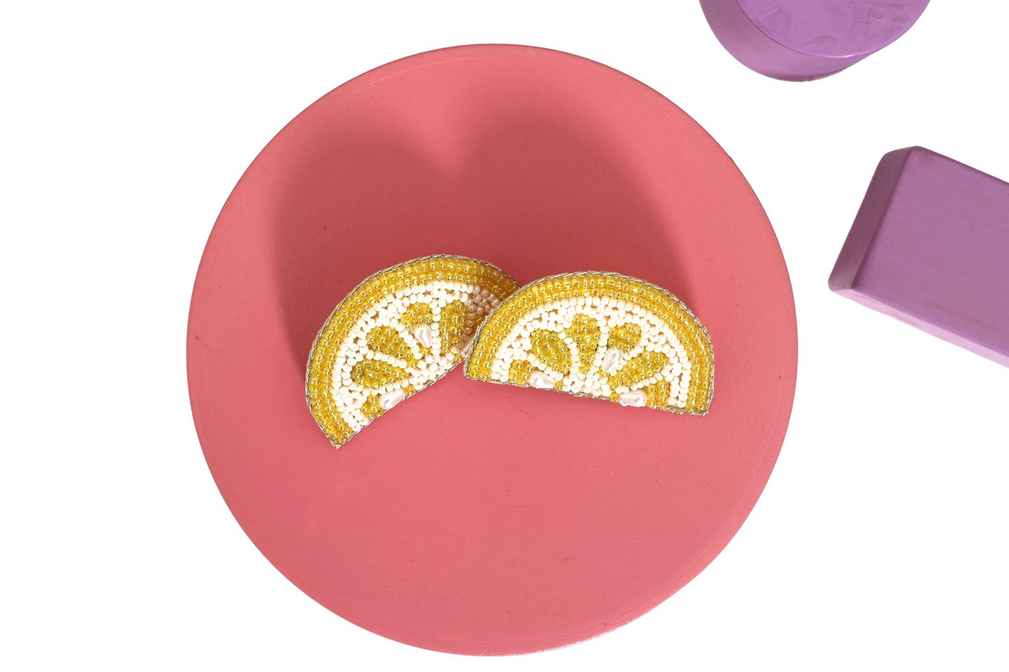 Lemon Embroidered Hair Clips Set - Twisty Locks - Kids and Women Hair Accessories, Fashion Clothing and Jewellery India