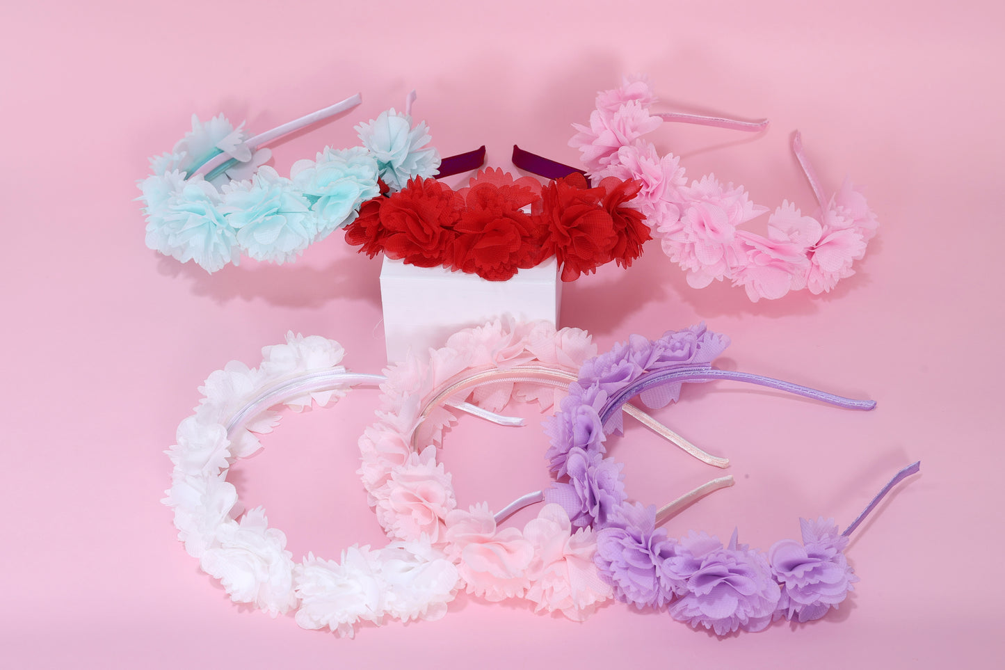 Light Pink & Lavender Petal Halo Hairbands - Set of 2 - Twisty Locks - Kids and Women Hair Accessories, Fashion Clothing and Jewellery India