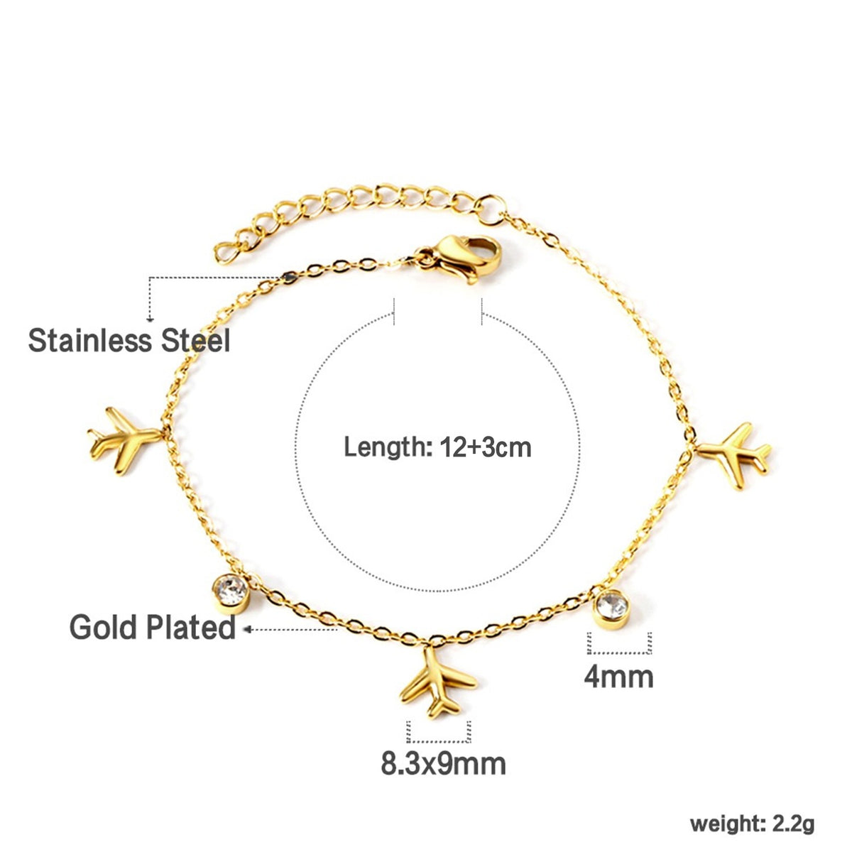 Little Flyer bracelet flat lay – 18K gold plated by Twisty Locks