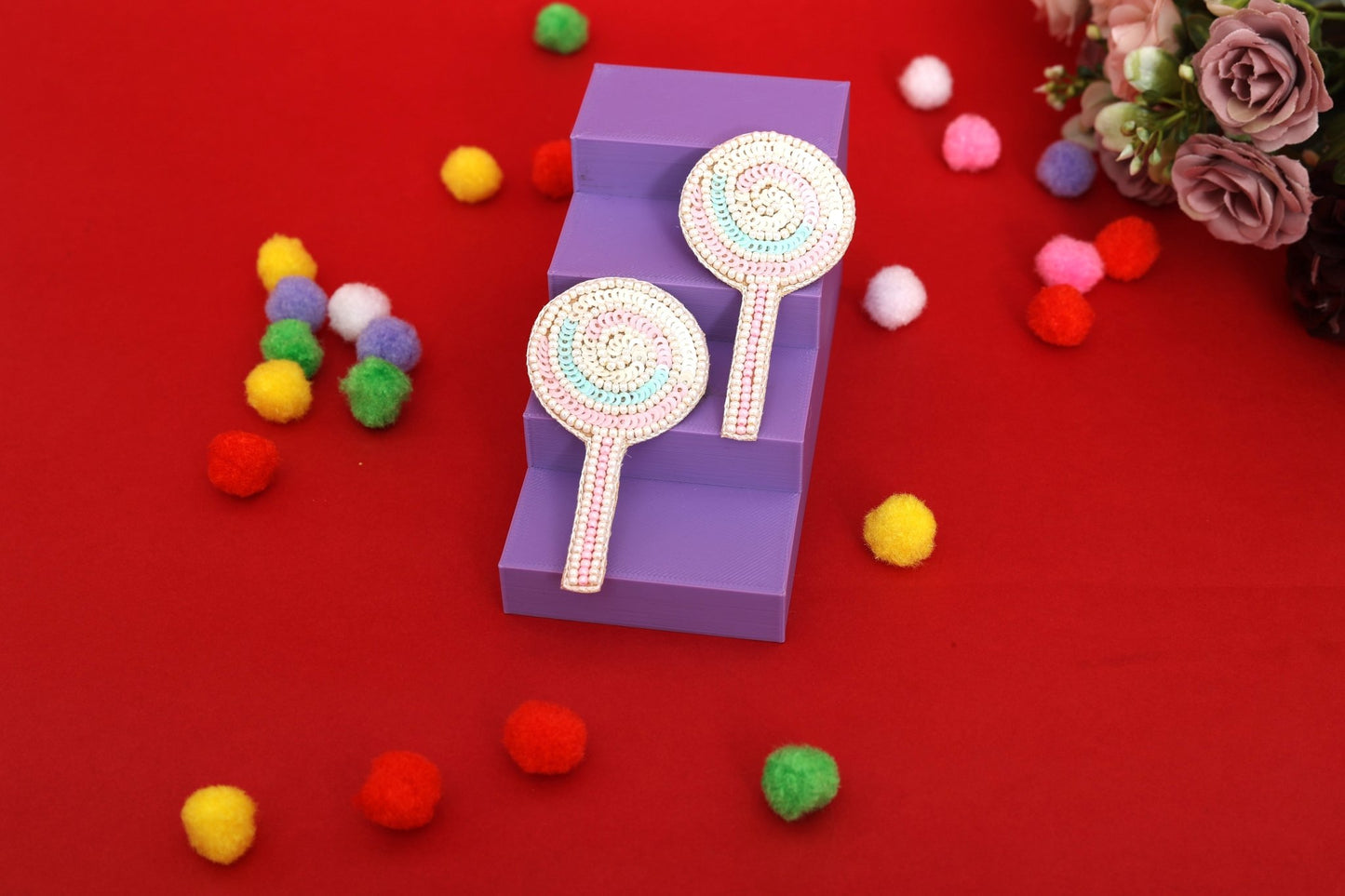 Lollipop Embroidered Hair Clips Set - Twisty Locks - Kids and Women Hair Accessories, Fashion Clothing and Jewellery India