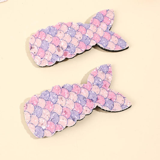 Mermaid Tail Glittery Purple Tic Tac Clips – Set of 2 - Twisty Locks - Kids and Women Hair Accessories, Fashion Clothing and Jewellery India