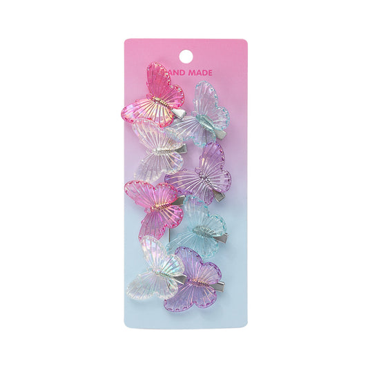 Pastel Butterfly Hair Clips- Set of 8 - Twisty Locks - Kids and Women Hair Accessories, Fashion Clothing and Jewellery India