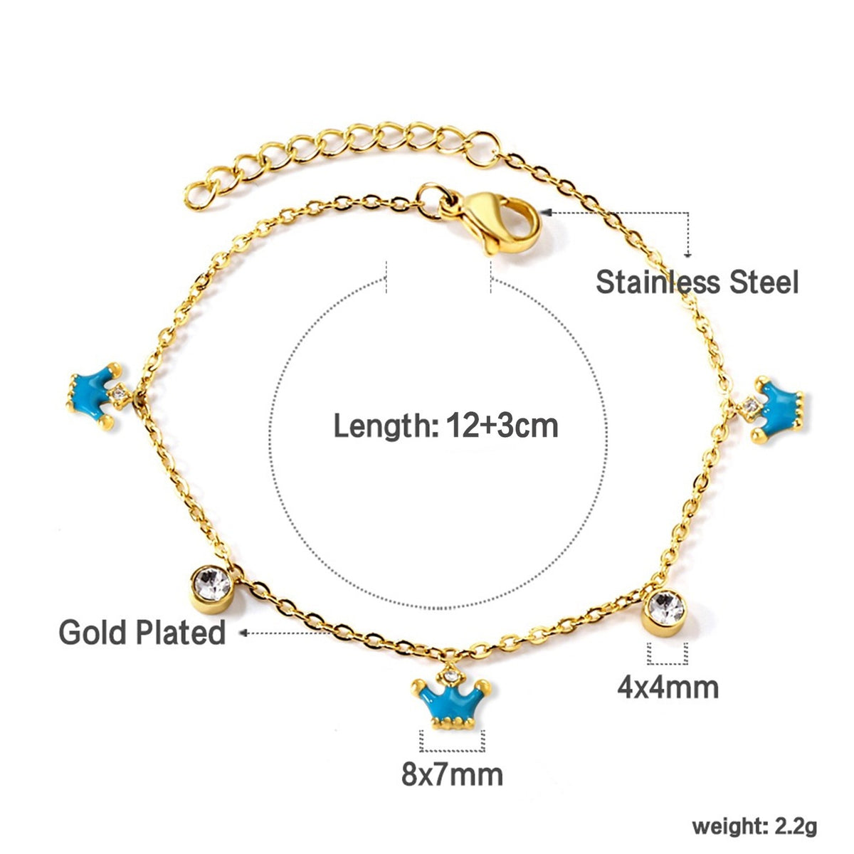 Princess bracelet flat lay – 18K gold plated kids jewellery by Twisty Locks
