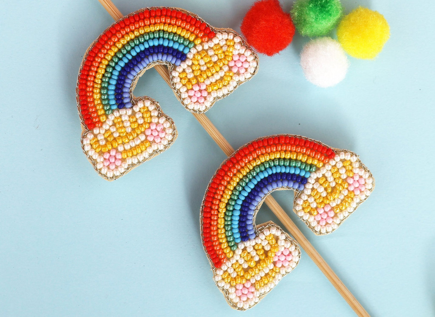 Rainbow Embroidered Hair Clips Set - Twisty Locks - Kids and Women Hair Accessories, Fashion Clothing and Jewellery India