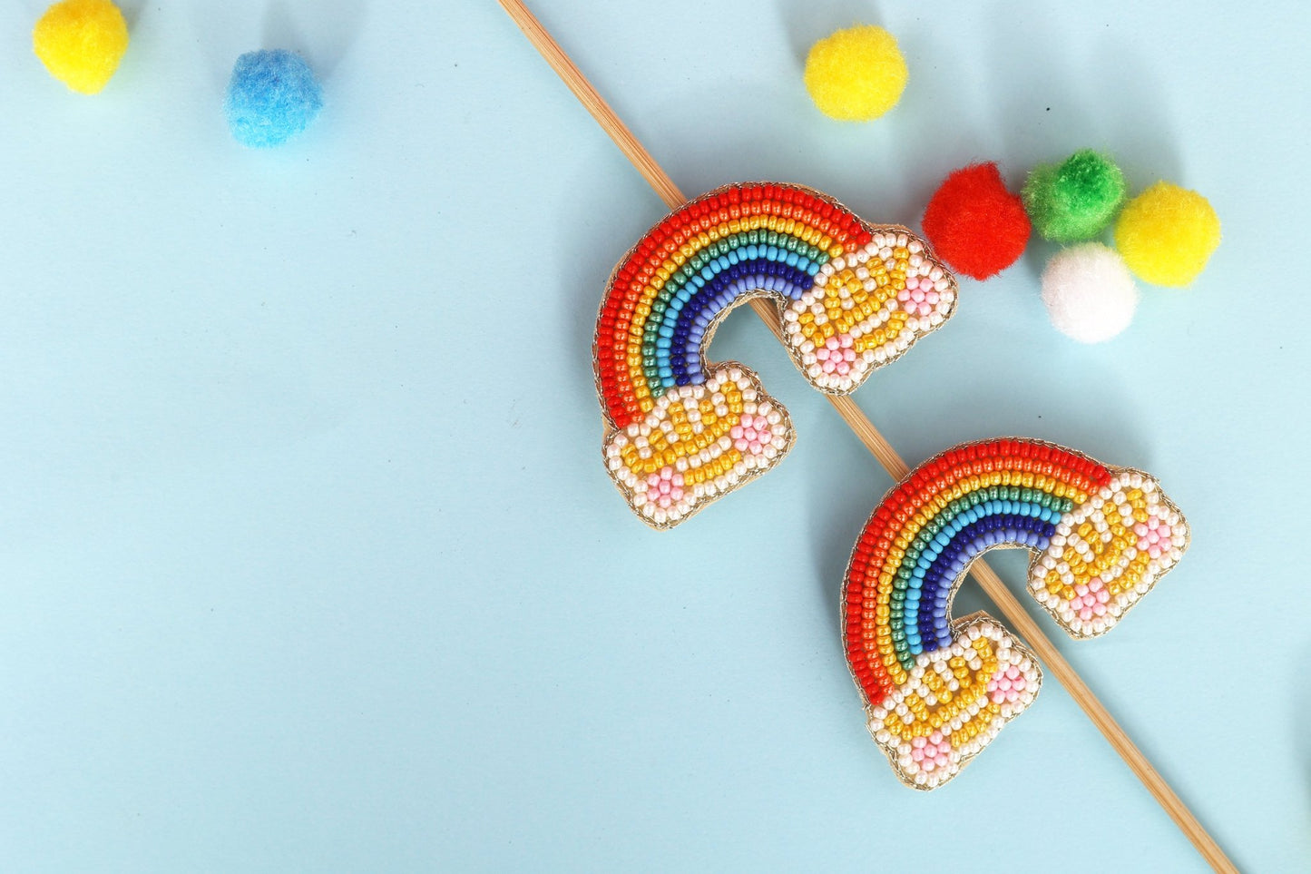 Rainbow Embroidered Hair Clips Set - Twisty Locks - Kids and Women Hair Accessories, Fashion Clothing and Jewellery India
