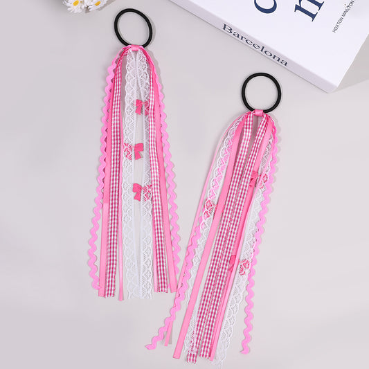 Ribbon Lace Tail Hair Ties Set of 2 - Twisty Locks - Kids and Women Hair Accessories, Fashion Clothing and Jewellery India